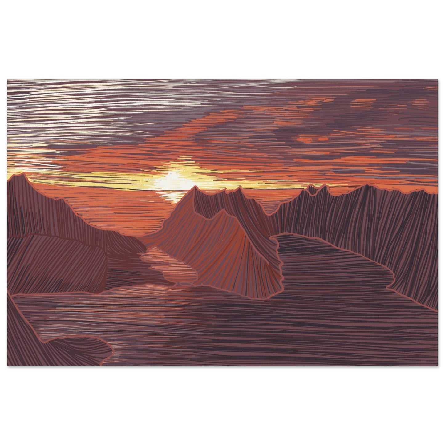 Linescape #21 Lofoten sunset horisontal