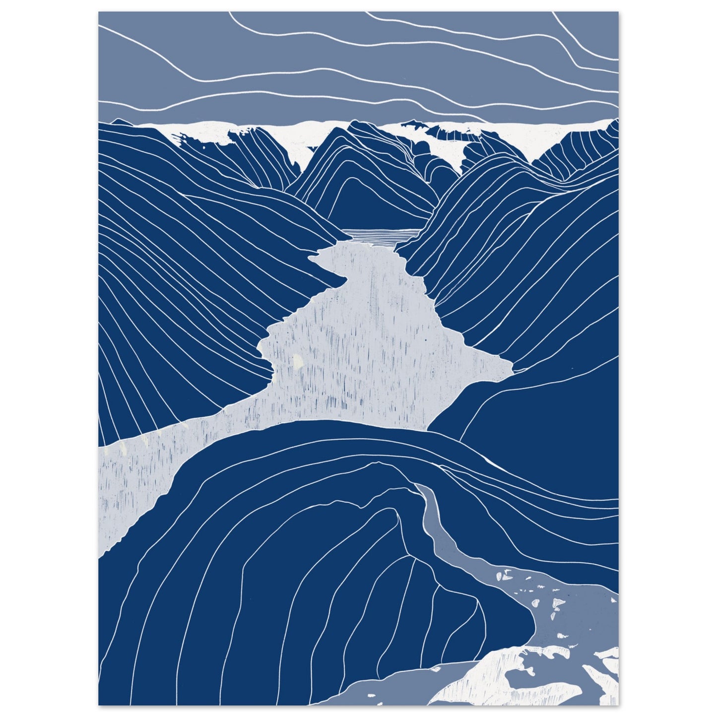 Linescape  #12- Fjærlandsfjorden - blue